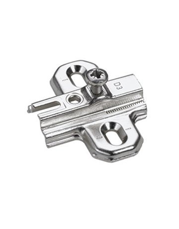 Kreuzmontageplatte mit Langloch-Höhenverstellung, Lochreihe 37 x 32 mm, zum Anschrauben, Distanz 0.0 mm - Hettich - 1