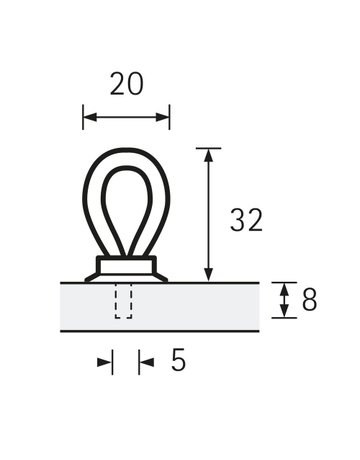 Möbel- Knopf, Filaga, 9113691, Breite 20mm, Höhe 32mm - Hettich - 9