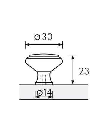 Möbel- Knopf, Solva, 9070575, Durchmesser 30mm, Höhe 23mm, Messing, messing poliert - Hettich - 9