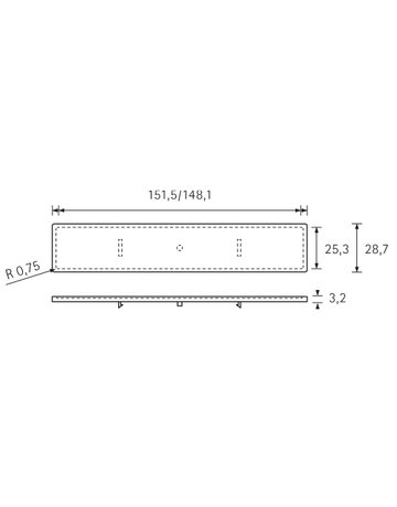 Muschelgriff- Dekorelemente, Touch-in 9086697, Breite 151,5mm, Höhe 28,7mm, Zink verchromt - Hettich - 2