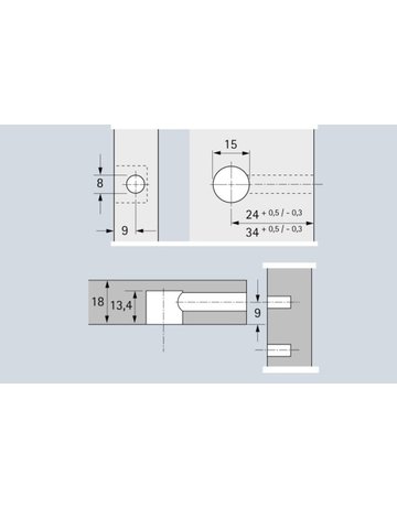 HETTICH Exzenter-Verbindungsbeschlag Rastex 15, ZDG - Hettich - 2