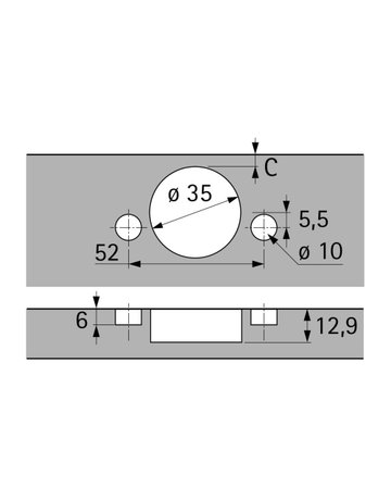 Möbel-Topfscharnier,110°,Kröpf.0mm Sensys 8645,9073644,vorlieg.,vernickelt - Hettich - 2