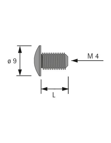 Endschraube, M4 x 9 - Hettich - 2