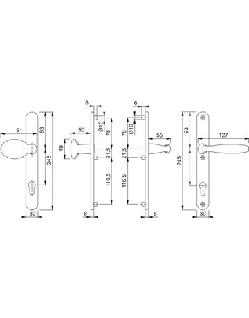 RahmenWeGrt.SchildF1 76G/3346/1810,8/92PZ - HOPPE - 3