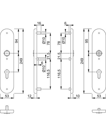 Schutz-Langschild E3331/3310 oval,ES1/PZ - HOPPE - 2