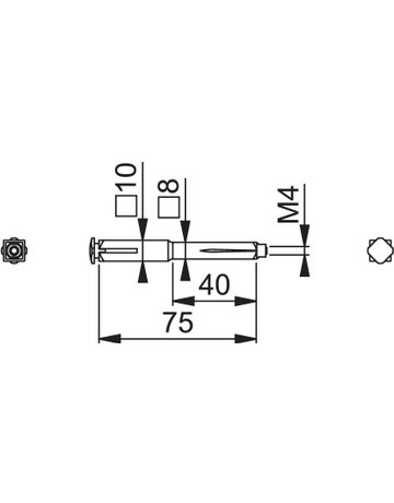 HOPPE® efha Spreizstift, abgesetzt, Eisen - HOPPE - 2