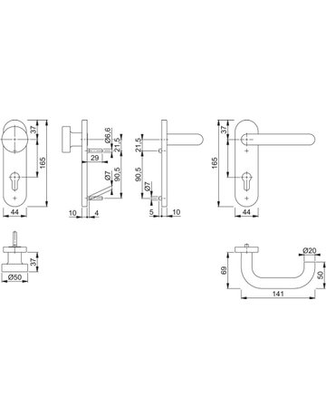 FS-WE-Grt-Schild F69 FS-E58/353KH/138,9, PZ, 72 - HOPPE - 2