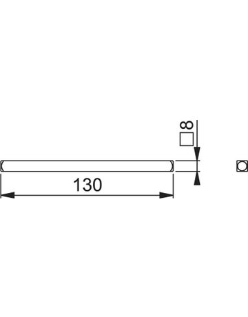 Vierkantstift 8x130mm, TS 71-80,Eisen verzinkt - HOPPE
