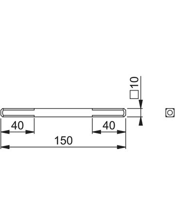 HOPPE® Vollvierkantstift, beidseitig abgerundet, Eisen - HOPPE - 2
