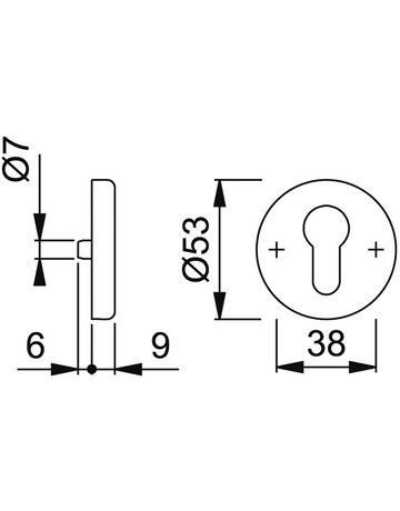 HOPPE® Schlüsselrosettenpaar 42KVS, Aluminium - HOPPE - 2