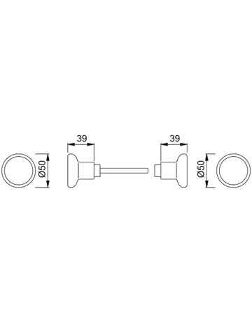 Knopf-Lochteil 54 8mm, F1 - HOPPE - 2