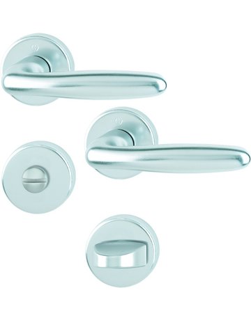 HOPPE® Drückergarnitur mit Rosetten Verona 1510/42KB/42KBS, Aluminium - HOPPE - 1