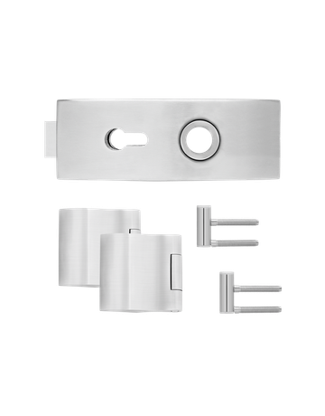 EGS 350A Glastürschloß m.Bänder Edelstahlt matt - Karcher Design - 1