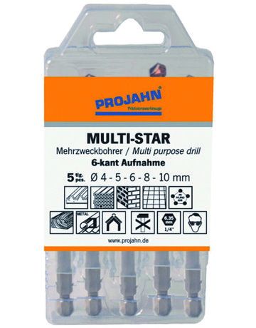 Multi-Star Satz 5-tlg. 6-kant 4, 5, 6, 8, 10 mm - PROJAHN - 2
