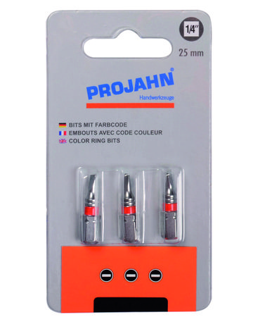 1/4" markierter Bit Schlitz 5mm 3er Pack L25 mm - PROJAHN - 1