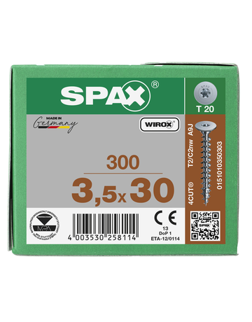 SPAX, Universalschraube, Flachrückwandkopf, T-Star, 4CUT, Gehärtet, gleitbeschichtet - SPAX - 6