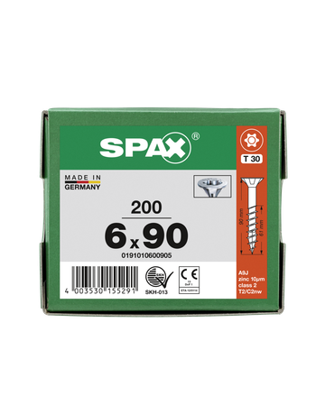 SPAX, Universalschraube, Senkkopf, T-STAR plus, Teilgewinde, 4CUT, WIROX - SPAX - 6