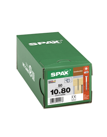 SPAX, Holzbauschraube 10 mm, Senkkopf, T-STAR plus, MULTI-Kopf,  4CUT, Teilgewinde, WIROX - SPAX - 4
