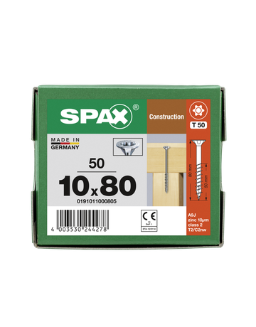 SPAX, Holzbauschraube 10 mm, Senkkopf, T-STAR plus, MULTI-Kopf,  4CUT, Teilgewinde, WIROX - SPAX - 6