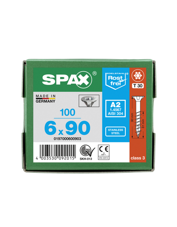 SPAX, Universalschraube, Senkkopf, T-STAR plus, 4CUT, TG, Edelstahl A2 - SPAX - 7