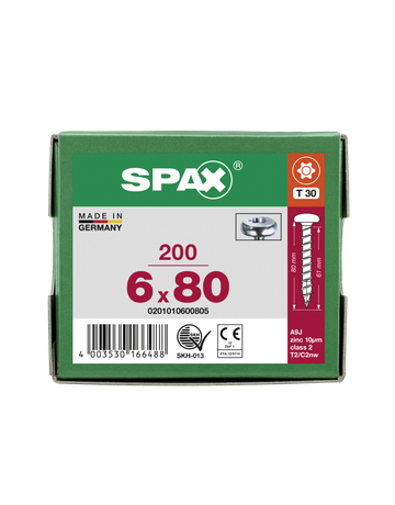 SPAX, Universalschraube, Halbrundkopf, T-STAR plus, VG, galv. blank verzinkt - SPAX - 6