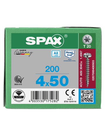 SPAX, Universalschraube, Halbrundkopf, T-STAR plus, VG, Edelstahl A2 - SPAX - 6