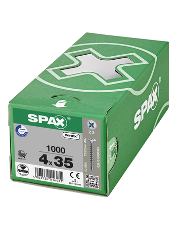 SPAX, Universalschraube, Linsensenkkopf, Kreuzschlitz Z, VG, galv. blank verzinkt - SPAX - 6