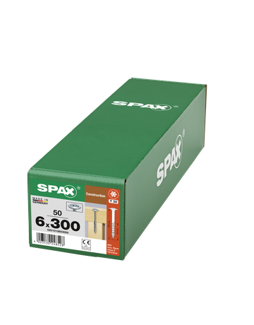 SPAX, Holzbauschraube HI.FORCE  6 mm, Tellerkopf, T-STAR plus, 4CUT, Teilgewinde, WIROX - SPAX - 6