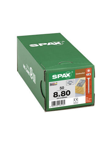 SPAX, Holzbauschraube HI.FORCE  8 mm, Tellerkopf, T-STAR plus, 4CUT, Vollgewinde, WIROX - SPAX - 1