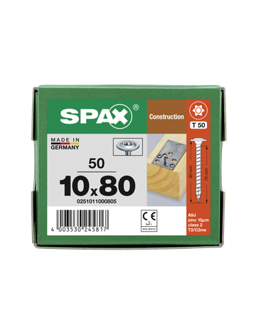 SPAX, Holzbauschraube HI.FORCE 10 mm, Tellerkopf, T-STAR plus, 4CUT, Vollgewinde, WIROX - SPAX - 3