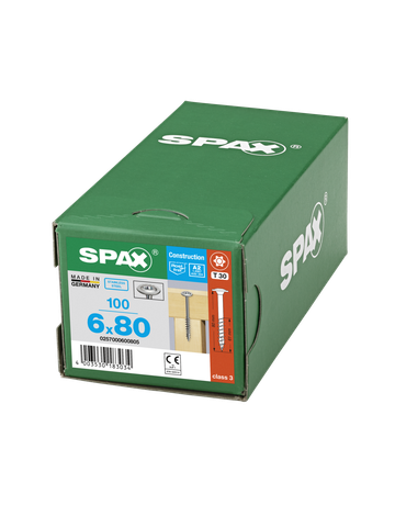 SPAX, Holzbauschraube HI.FORCE  6 mm, Tellerkopf, T-STAR plus, 4CUT, Vollgewinde, Edelstahl A2 - SPAX - 4