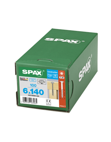 SPAX, Holzbauschraube HI.FORCE  6 mm, Tellerkopf, T-STAR plus, 4CUT, Teilgewinde, Edelstahl A2 - SPAX - 6