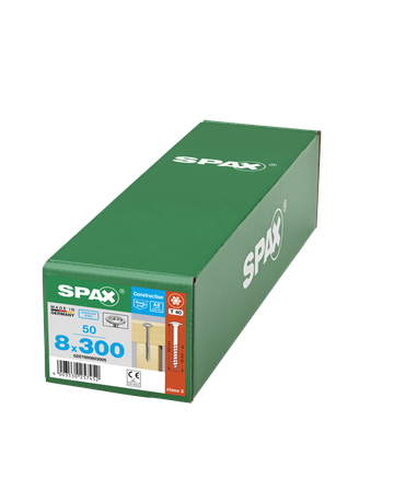 SPAX, Holzbauschraube HI.FORCE  8 mm, Tellerkopf, T-STAR plus, 4CUT, Teillgewinde, Edelstahl A2 - SPAX - 6