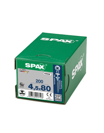 SPAX, Universalschraube, Senkkopf, Kreuzschlitz Z, Kopfbohrung, VG, galv. blank verzinkt - SPAX - 5