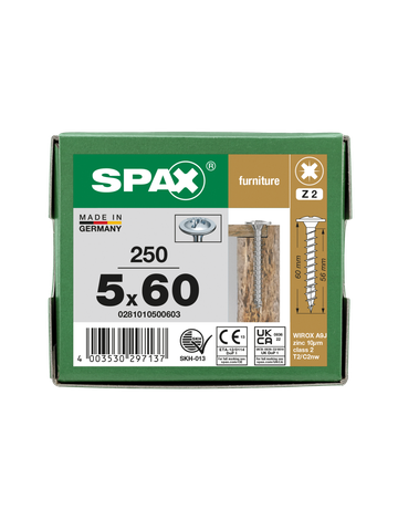 Rückwandkopf Kreuzschl. Z2 VG WIROX 4 x 13 mm - SPAX - 3