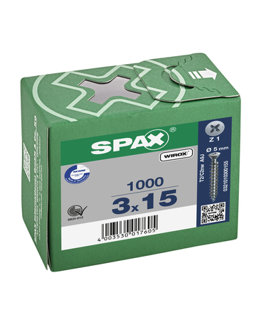 SPAX, Universalschraube, kleiner Senkkopf, Kreuzschlitz Z, VG, galv. blank verzinkt - SPAX - 5