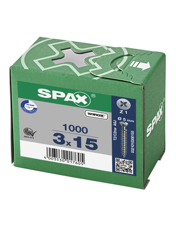 SPAX, Universalschraube, kleiner Senkkopf, Kreuzschlitz Z, VG, galv. blank verzinkt - SPAX - 6