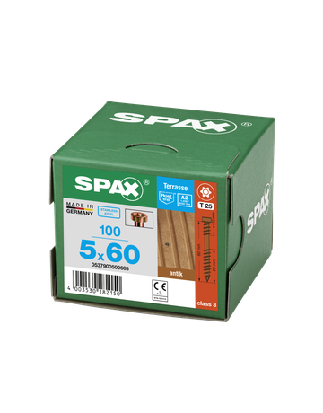 SPAX, Terrassenschraube, Zylinderkopf, T-STAR plus, CUT, Fixiergewinde, Edelstahl A2, antik - SPAX - 5