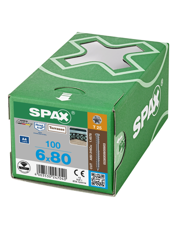SPAX, Terrassenschraube, Zylinderkopf, T-STAR plus, CUT, Fixiergewinde, Edelstahl A4 - SPAX - 5