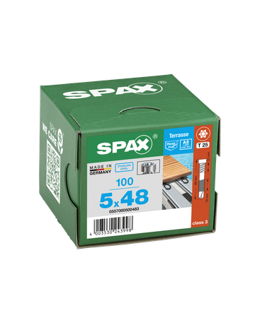 SPAX, Terrassenschraube Alu, Zylinderkopf, T-STAR plus, Bohrspitze, Fixiergewinde, Edelstahl A2 - SPAX - 4