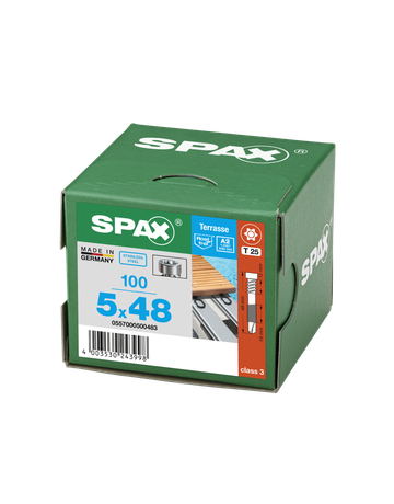 SPAX, Terrassenschraube Alu, Zylinderkopf, T-STAR plus, Bohrspitze, Fixiergewinde, Edelstahl A2 - SPAX - 5