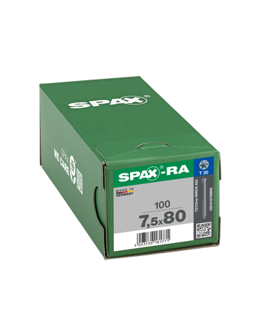 SPAX-RA, Rahmenanker, Zylinderkopf, T-STAR plus, VG, galv. blank verzinkt - SPAX - 4