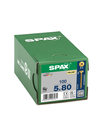 SPAX, Universalschraube, Senkkopf, Kreuzschlitz Z, VG, verzinkt gelb passiviert - SPAX - 6
