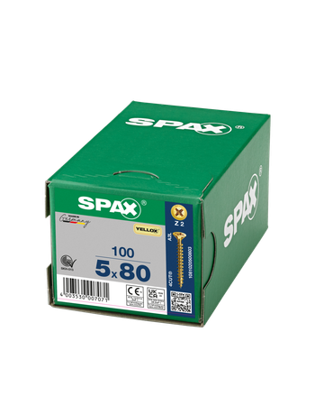 SPAX, Universalschraube, Senkkopf, Kreuzschlitz Z, VG, verzinkt gelb passiviert - SPAX - 7