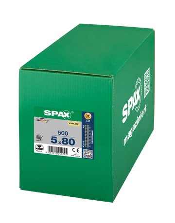 SPAX, Universalschraube, magaziniert, Senkkopf, Kreuzschlitz Z, 4CUT, VG, YELLOX - SPAX - 6