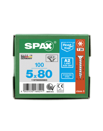 SPAX, Universalschraube, Senkkopf, T-STAR plus, VG, Edelstahl A2 - SPAX - 7
