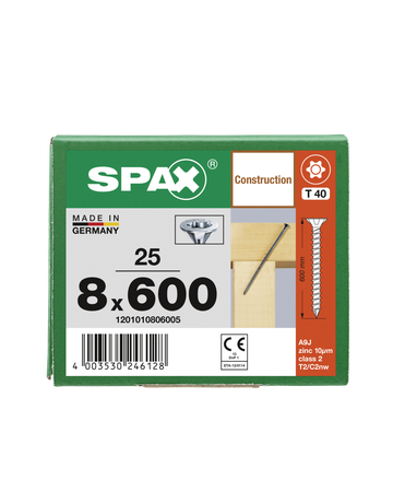 SPAX, Holzbauschraube 10 mm, Senkkopf, T-STAR plus, Fräsrippen,  CUT-Spitze, Vollgewinde, WIROX - 6