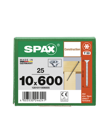 SPAX, Holzbauschraube 10 mm, Senkkopf, T-STAR plus, Fräsrippen,  CUT-Spitze, Vollgewinde, WIROX - 6
