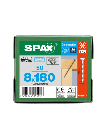 Senkmulti A4 Rostfrei T-STAR plus T40 VG CUTØ 8x 180 mm - SPAX - 7