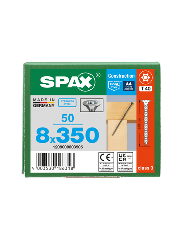 SPAX-S A4 Senkmultikopf T-STAR plus T40 VG CUT BLAX Ø 8x350 mm - 7
